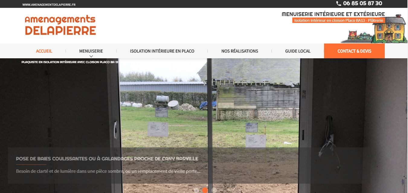Trouver une agence web pour le référencement sur Google pour une entreprise de menuiserie / plaquiste - Aménagement Delapierre secteur Yvetot