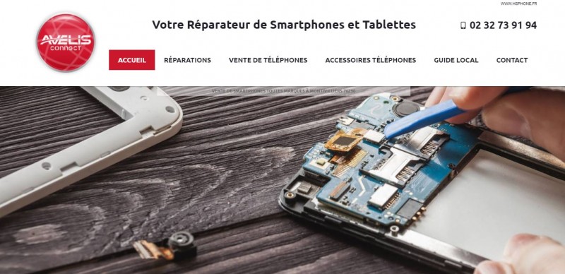 Agence web pour la création et le référencement dans le domaine des réparations téléphones / tablettes / PC en Normandie - Avelis Connect Fécamp / Le Havre